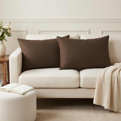 Throw Pillow HEERLEN Fabric 2 pcs Brown 50 x 80 cm