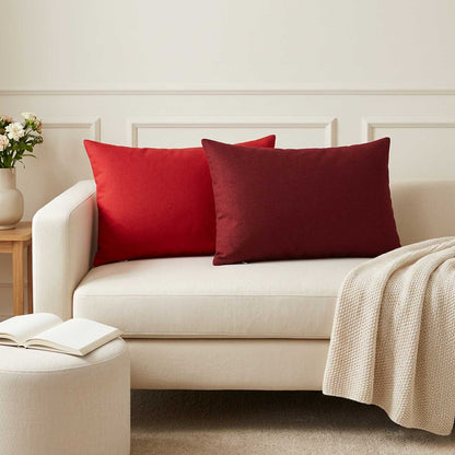 Throw Pillow HEERLEN Fabric 2 pcs Red 50 x 80 cm