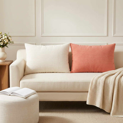 vidaXL Cushion Cover 6 pcs HEERLEN Red Orange 50 x 80 cm Corduroy 1