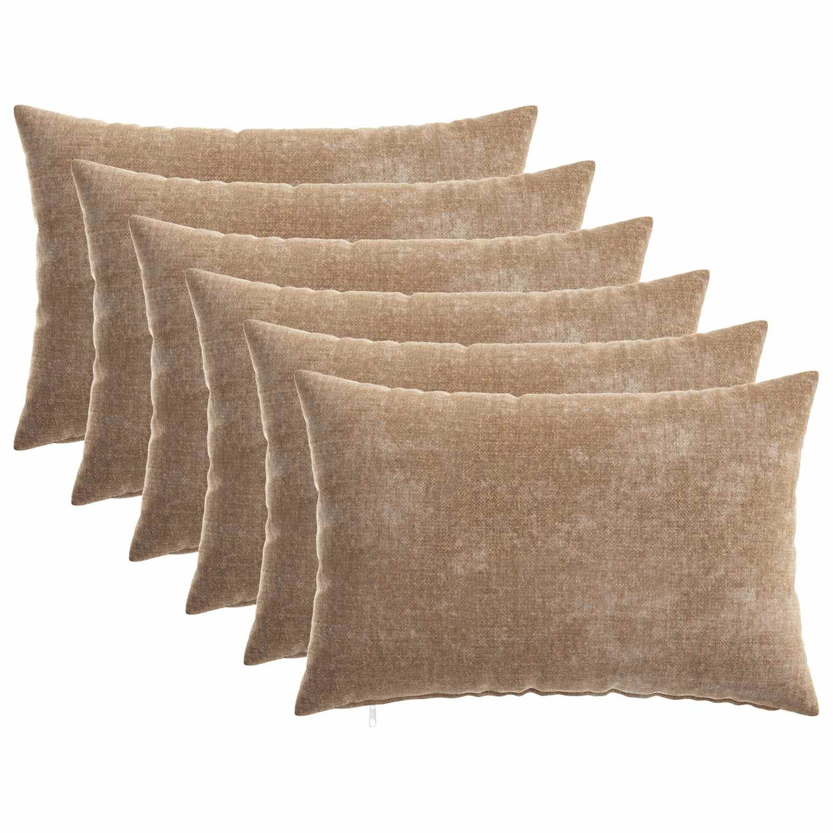 vidaXL Cushion Cover 6 pcs HEERLEN Brown 50 x 70 cm Chenille Fabric 1