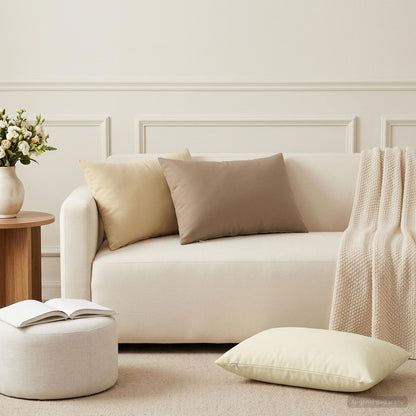 Throw Pillow HEERLEN Polyester 2 pcs Cream 50 x 80 cm