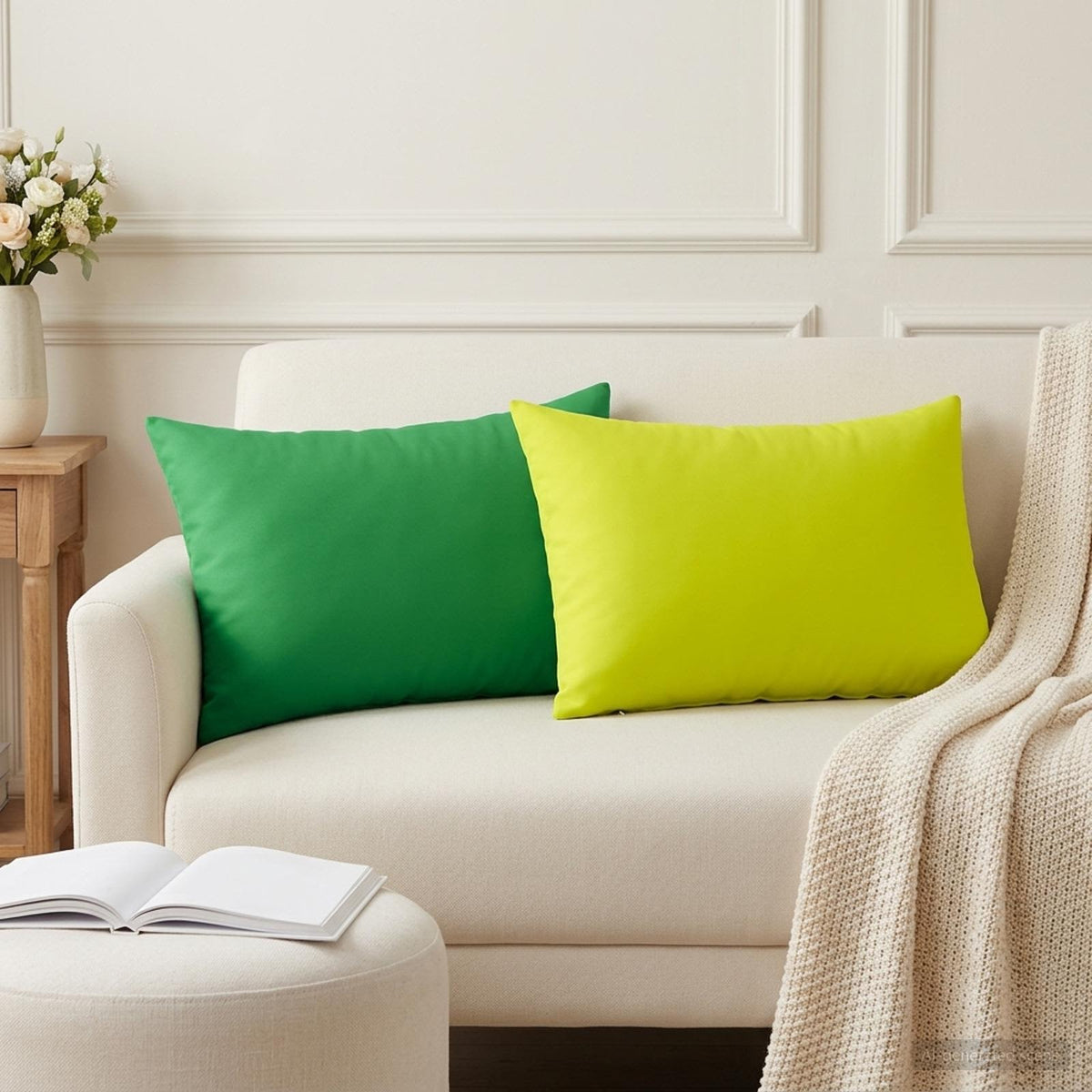Throw Pillow HEERLEN Polyester 2 pcs Green 50 x 80 cm
