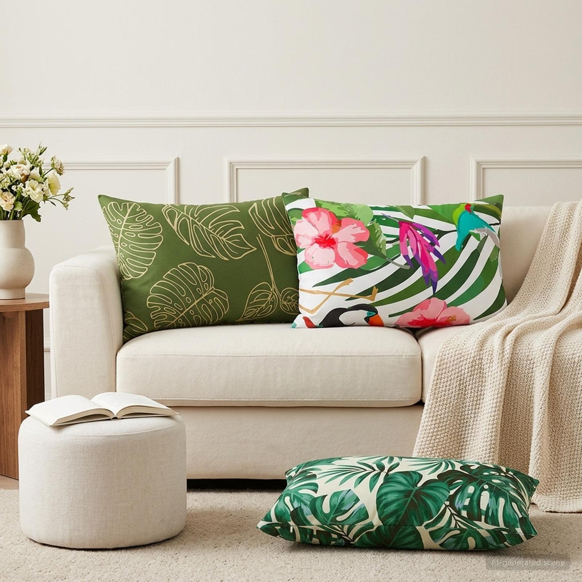 Throw Pillow HEERLEN Polyester 2 pcs Multicolour 50 x 80 cm