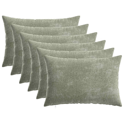 vidaXL Cushion Cover 6 pcs HEERLEN Green 50 x 75 cm Chenille Fabric 2