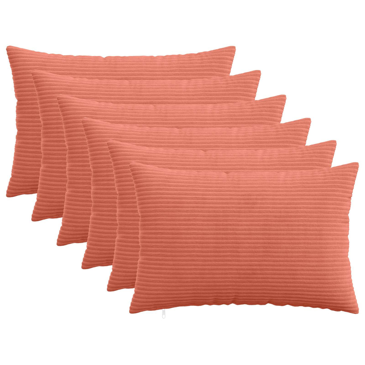 vidaXL Cushion Cover 6 pcs HEERLEN Red Orange 50 x 80 cm Corduroy 2