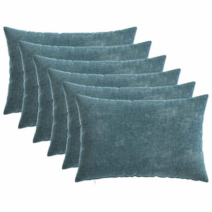 vidaXL Cushion Cover 6 pcs HEERLEN Blue 50 x 80 cm Chenille Fabric 2