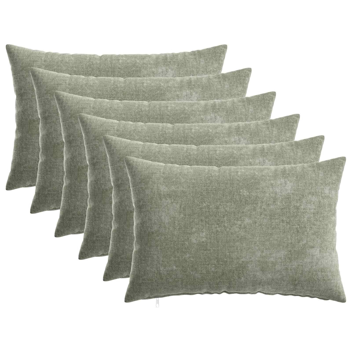 vidaXL Cushion Cover 6 pcs HEERLEN Green 50 x 80 cm Chenille Fabric 2