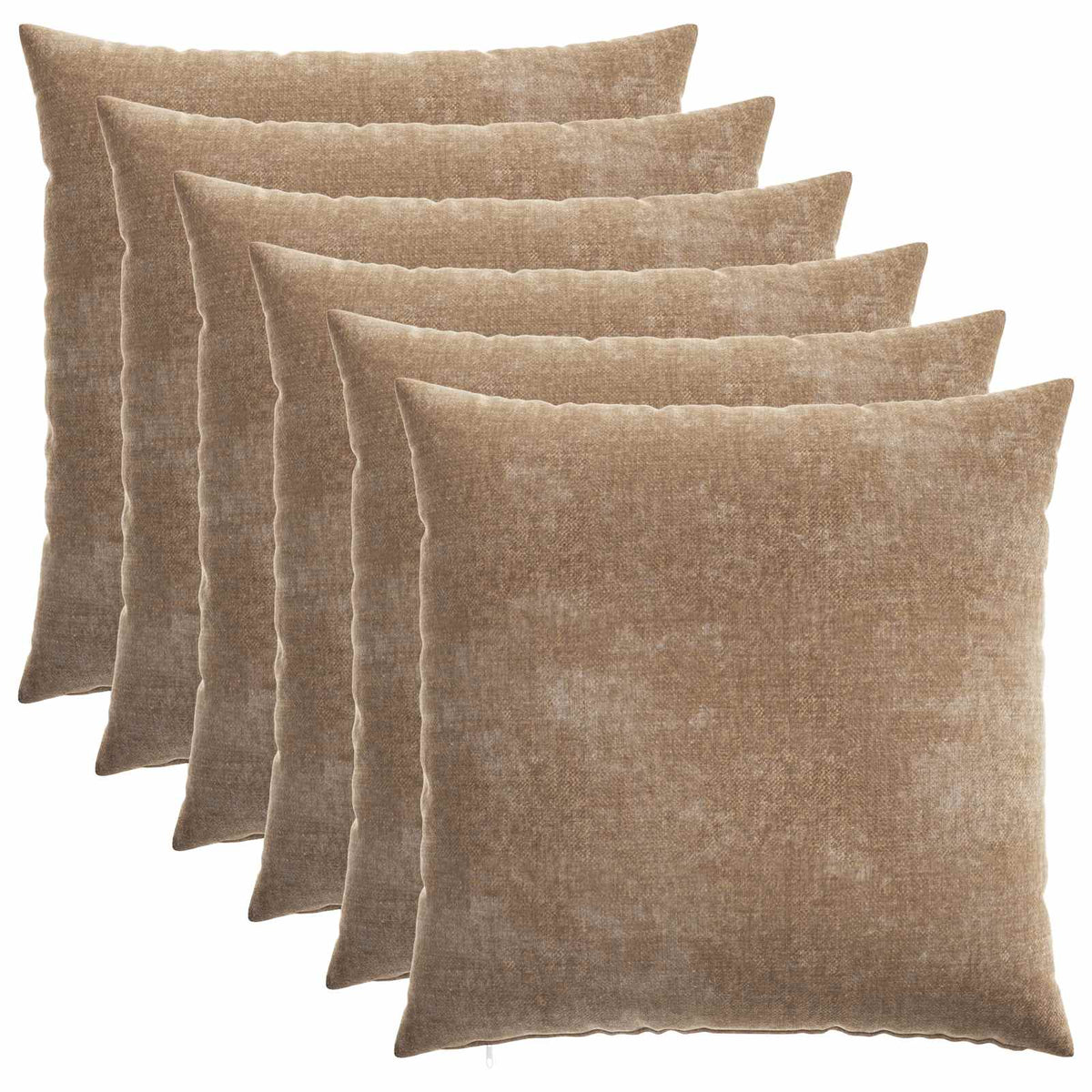 vidaXL Cushion Cover 6 pcs HEERLEN Brown 60 x 60 cm Chenille Fabric 2