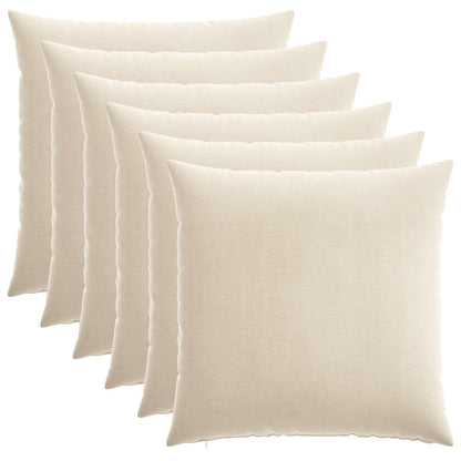 vidaXL Cushion Cover 6 pcs HEERLEN Cream 60 x 60 cm Chenille Fabric 2