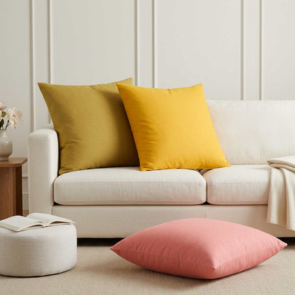 vidaXL Cushion Cover 6 pcs HEERLEN Light Yellow 80 x 80 cm Fabric 1