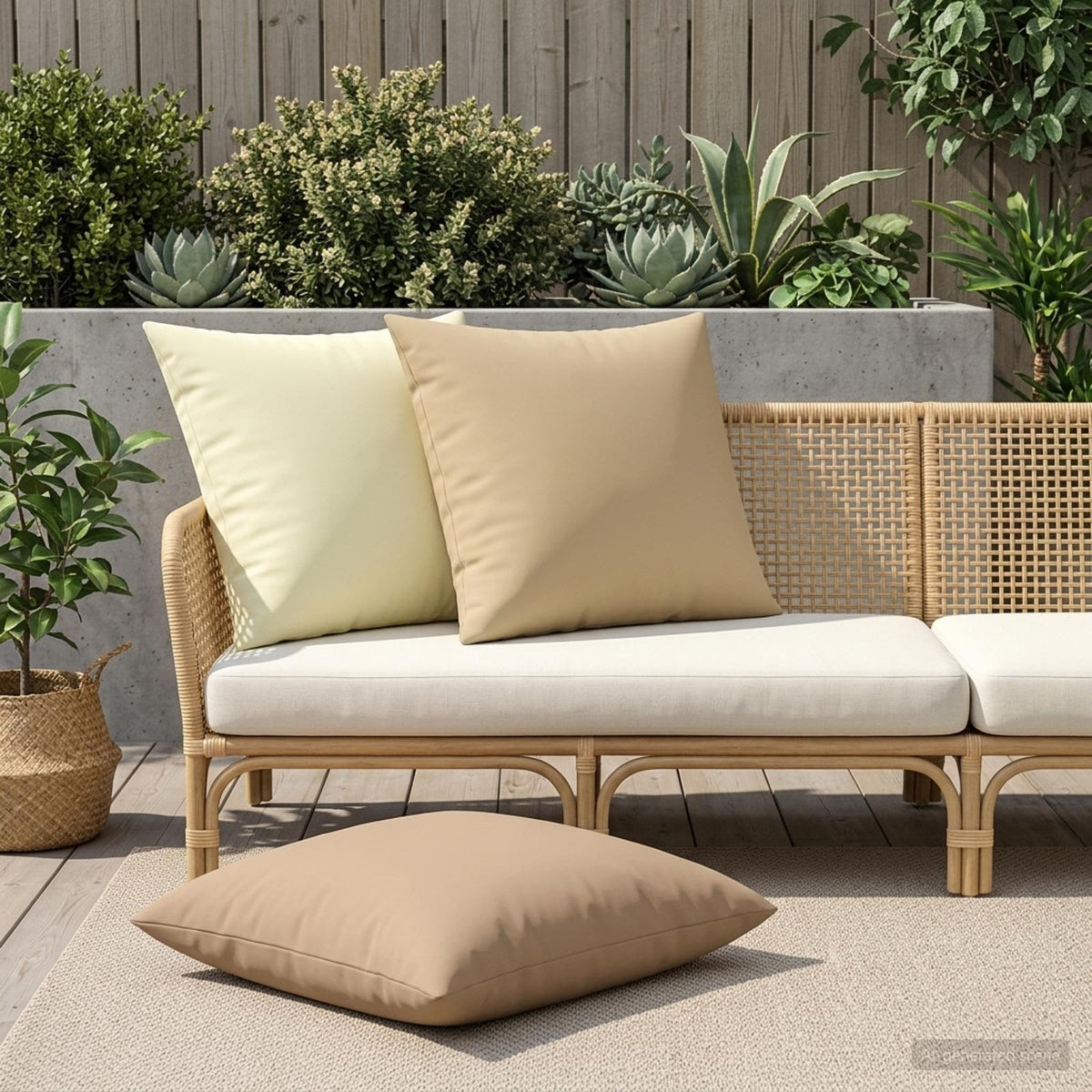 vidaXL Throw Pillow 2 pcs HEERLEN Taupe 80 x 80 cm Polyester 3