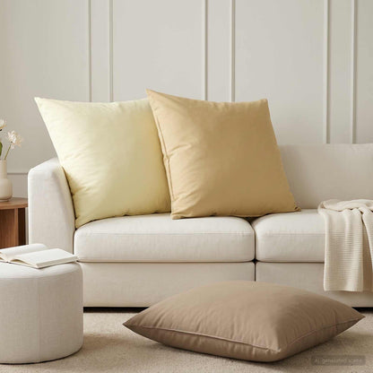 Throw Pillow HEERLEN Polyester 2 pcs Beige 65 x 65 cm