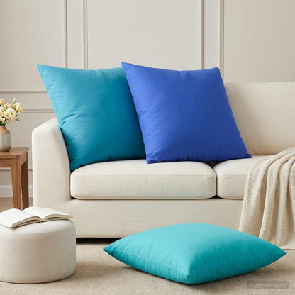 Throw Pillow HEERLEN Polyester 2 pcs Turquoise 65 x 65 cm