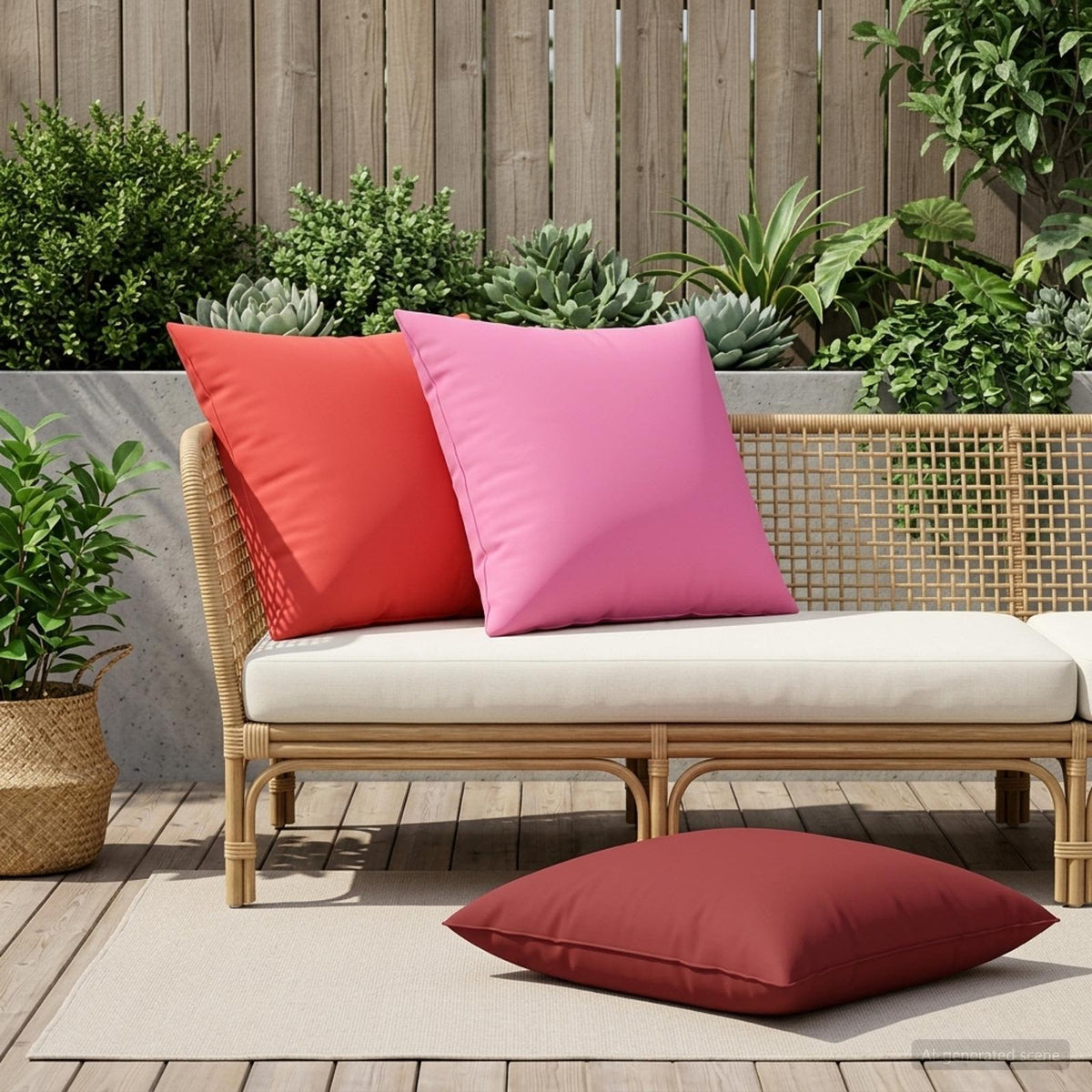 vidaXL Throw Pillow 2 pcs HEERLEN Wine Red 70 x 70 cm Polyester 3
