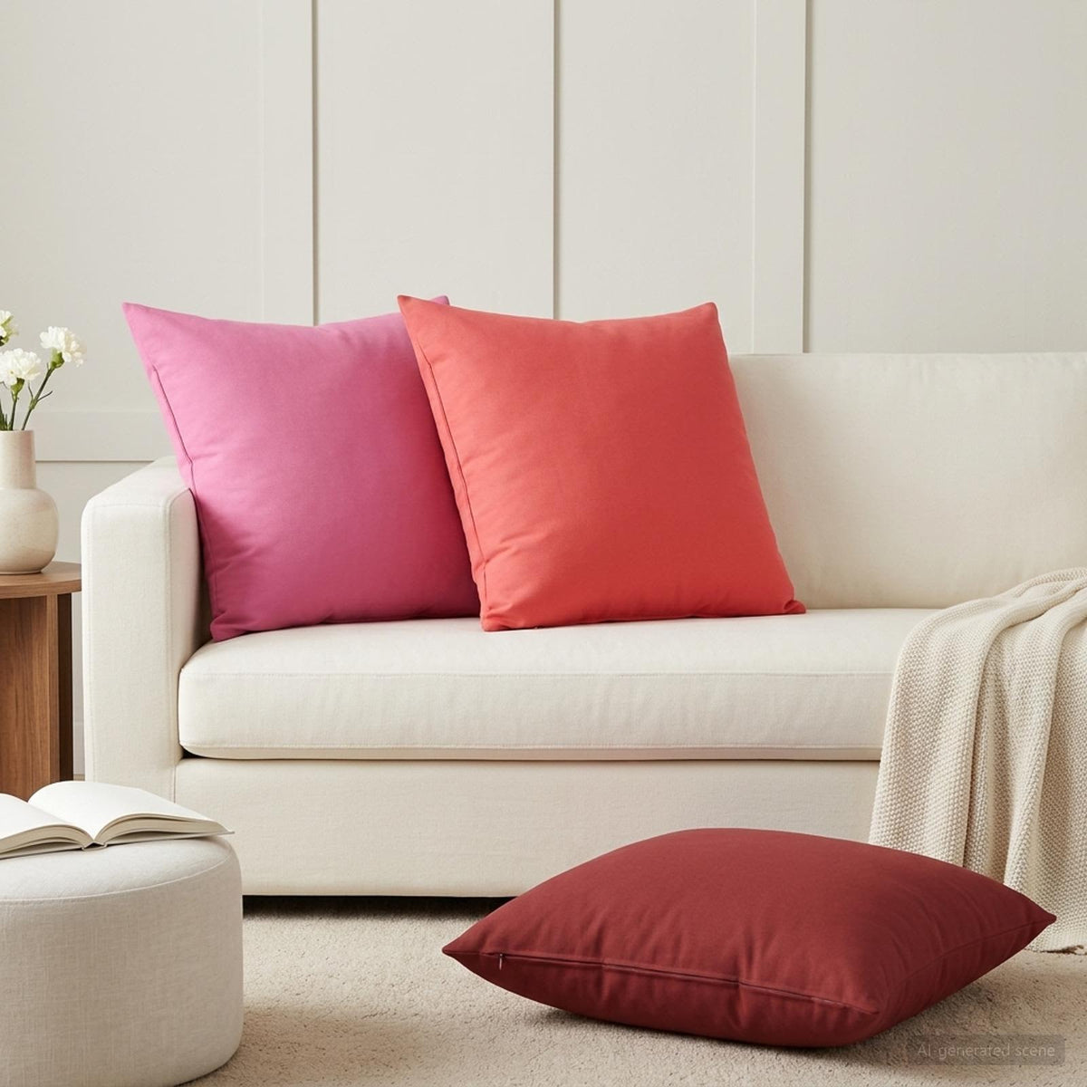 Throw Pillow HEERLEN Polyester 2 pcs Wine Red 65 x 65 cm