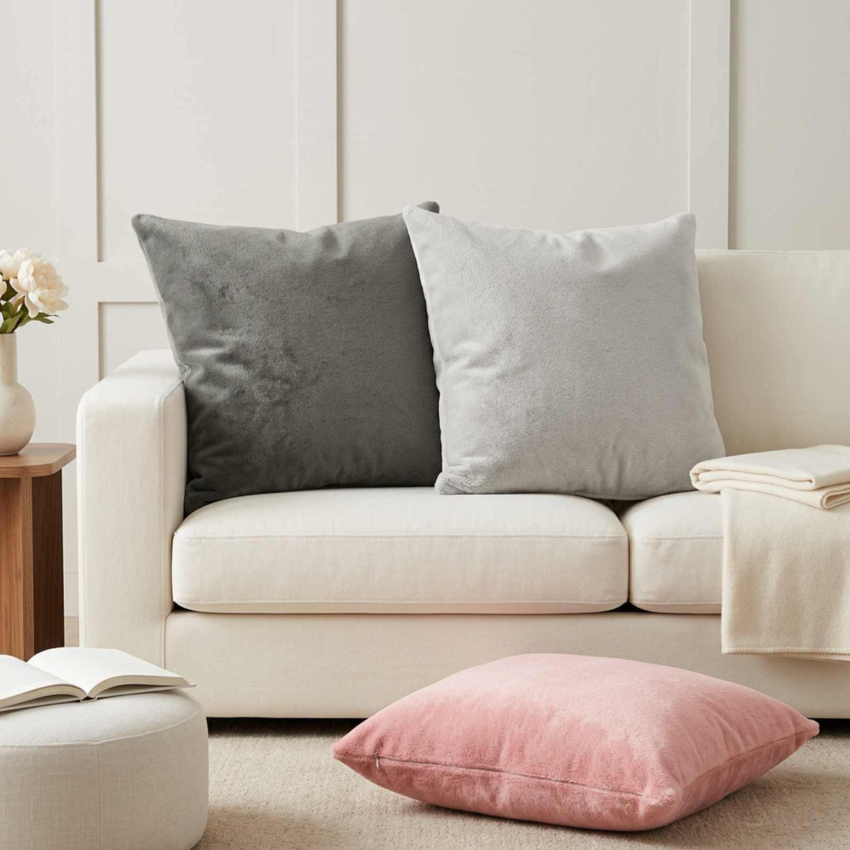 vidaXL Cushion Cover 6 pcs HEERLEN Dark Grey 80 x 80 cm Flannel 1