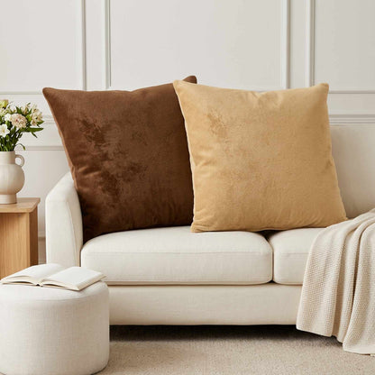 vidaXL Cushion Cover 6 pcs HEERLEN Light Brown 80 x 80 cm Flannel 1