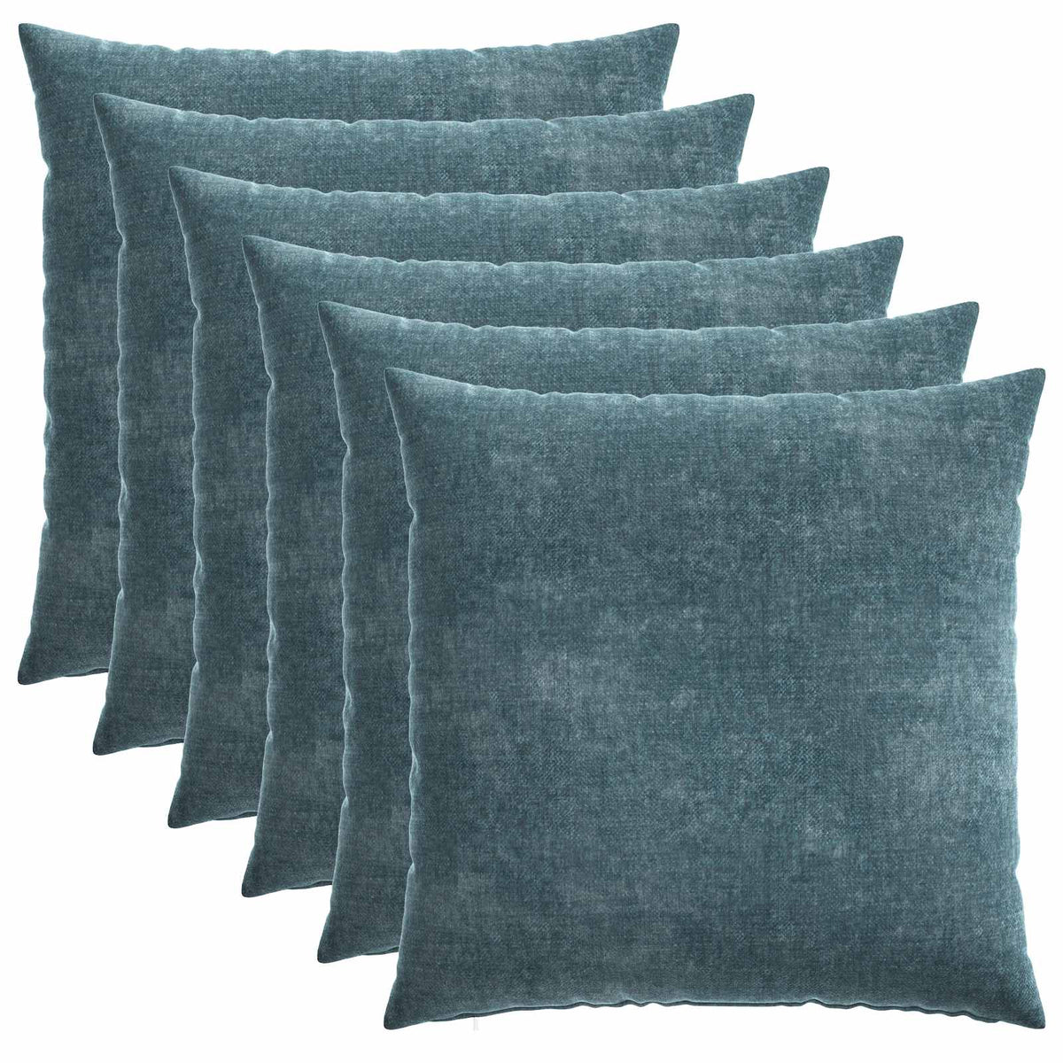 vidaXL Cushion Cover 6 pcs HEERLEN Blue 70 x 70 cm Chenille Fabric 2
