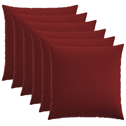 vidaXL Cushion Cover 6 pcs HEERLEN Wine Red 80 x 80 cm Fabric 2