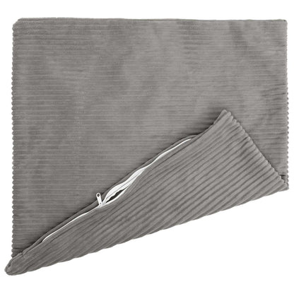 Cushion Cover HEERLEN Corduroy 6 pcs Light Grey 80 x 80 cm