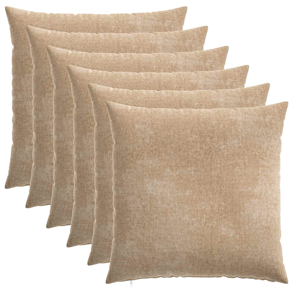 vidaXL Cushion Cover 6 pcs HEERLEN Taupe 80 x 80 cm Chenille Fabric 2