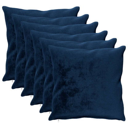 vidaXL Cushion Cover 6 pcs HEERLEN Navy Blue 80 x 80 cm Flannel 2