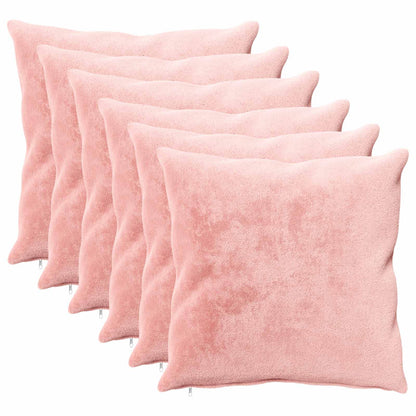 vidaXL Cushion Cover 6 pcs HEERLEN Pink 80 x 80 cm Flannel 2