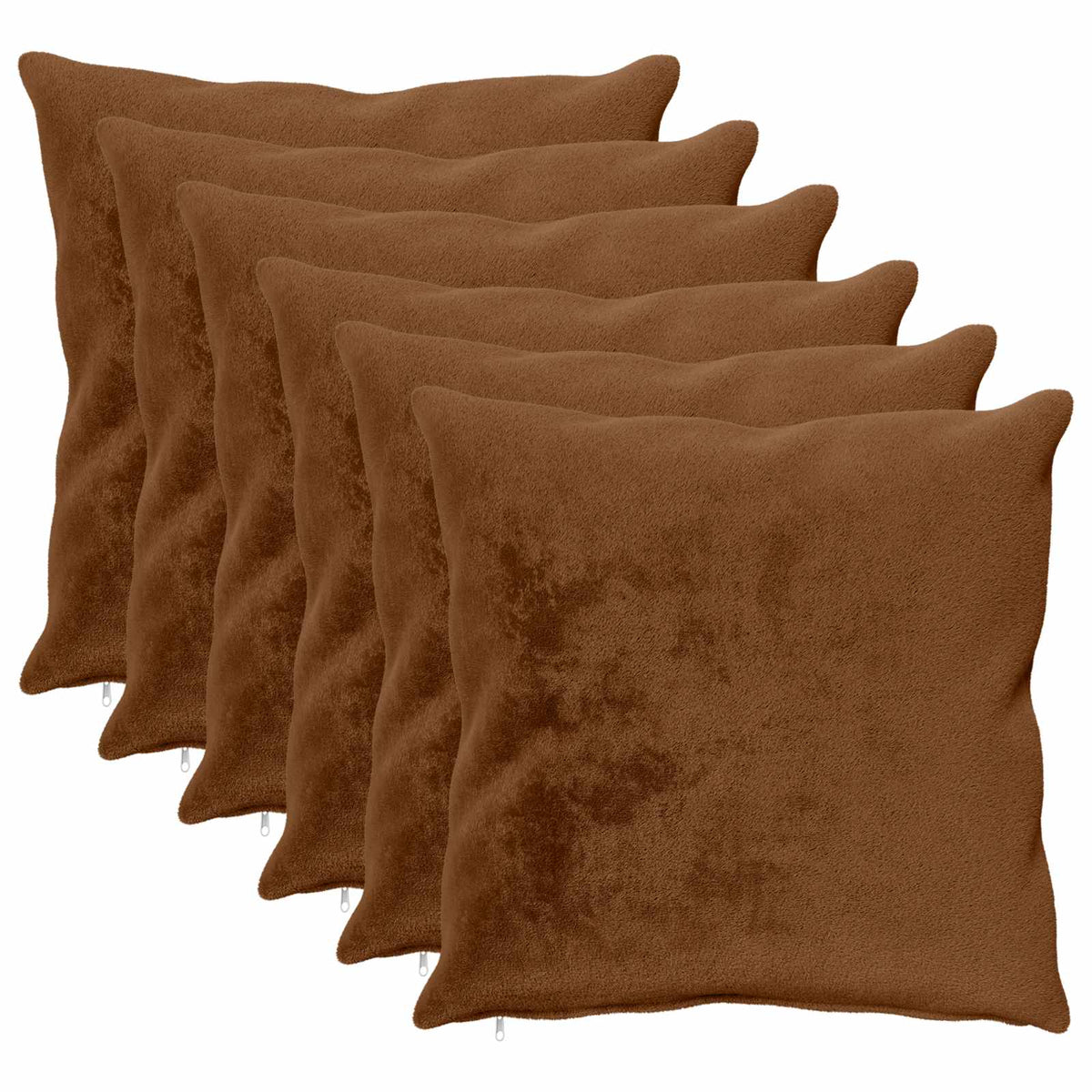 vidaXL Cushion Cover 6 pcs HEERLEN Light Brown 80 x 80 cm Flannel 2
