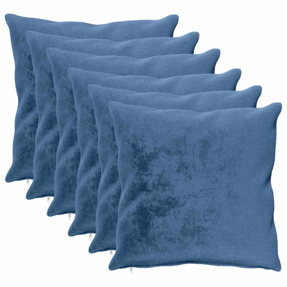 vidaXL Cushion Cover 6 pcs HEERLEN Light Blue 80 x 80 cm Flannel 2