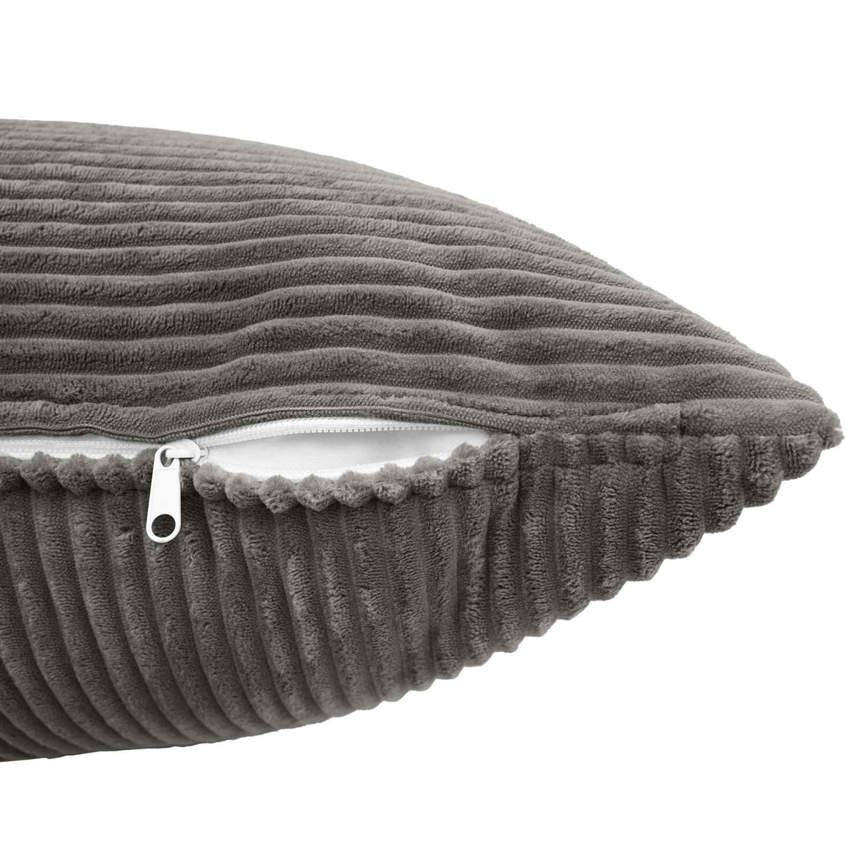 Cushion Cover ALMELO 45 x 45 cm Corduroy 12 pcs Dark grey
