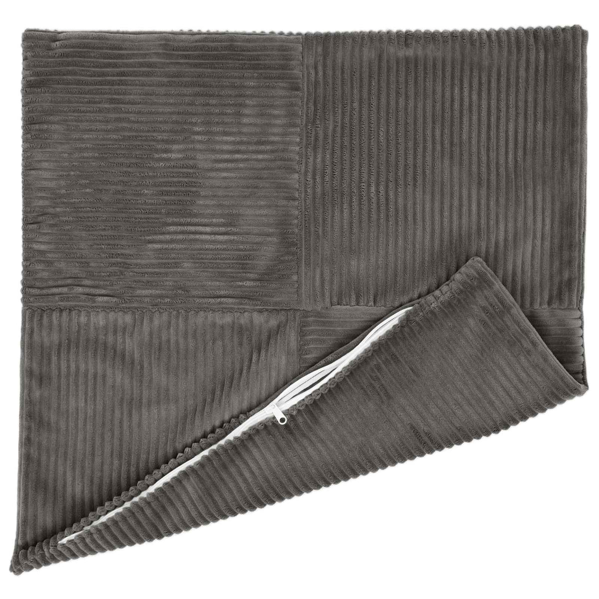 Cushion Cover ALMELO 45 x 45 cm Corduroy 12 pcs Dark grey