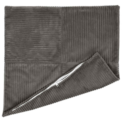 Cushion Cover ALMELO 45 x 45 cm Corduroy 12 pcs Dark grey
