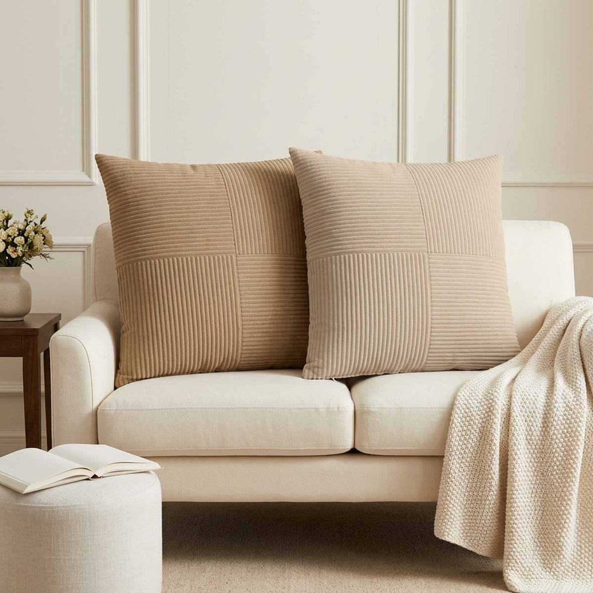 vidaXL Cushion Cover 6 pcs ALMELO Brown 60 x 60 cm Corduroy 1