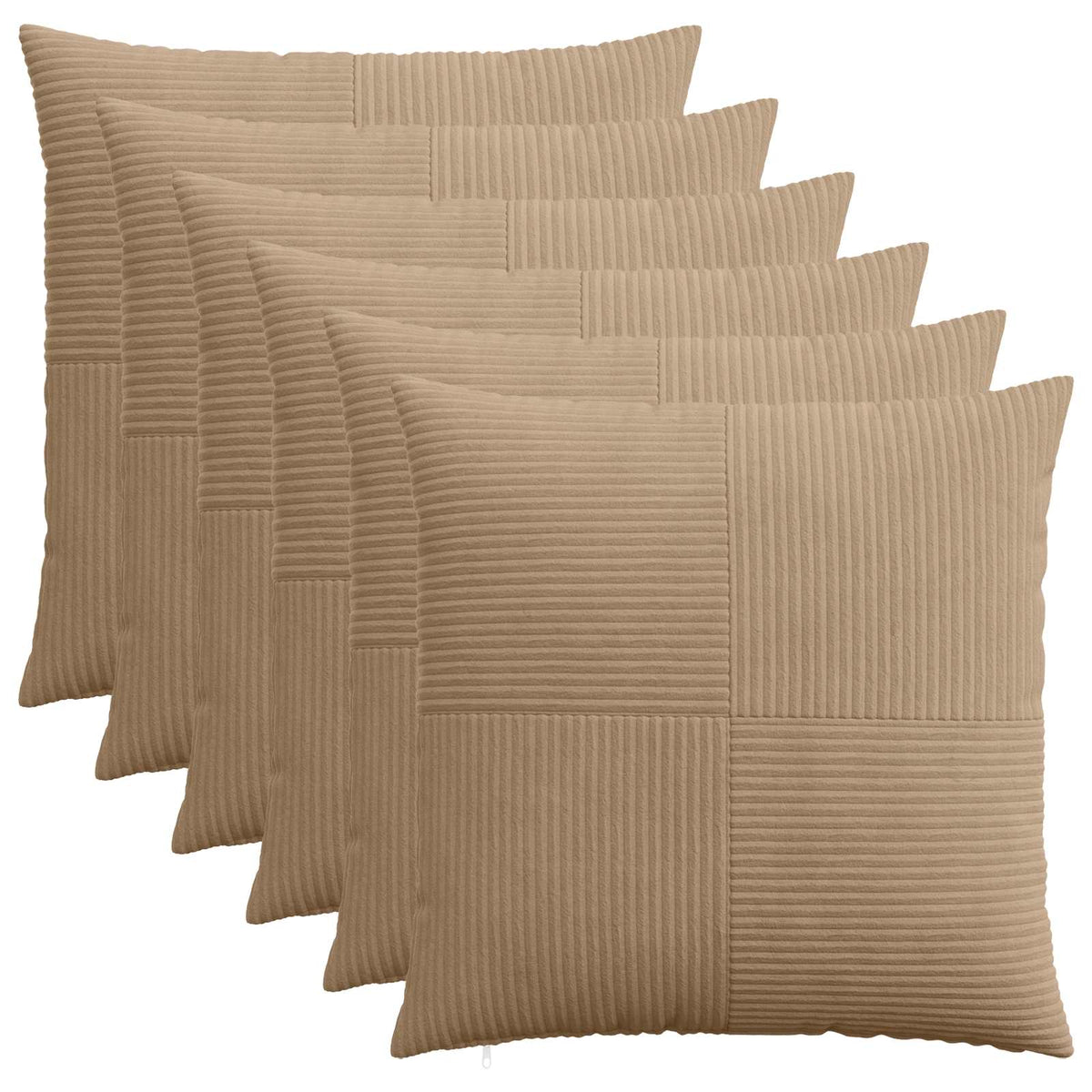 vidaXL Cushion Cover 6 pcs ALMELO Brown 60 x 60 cm Corduroy 2