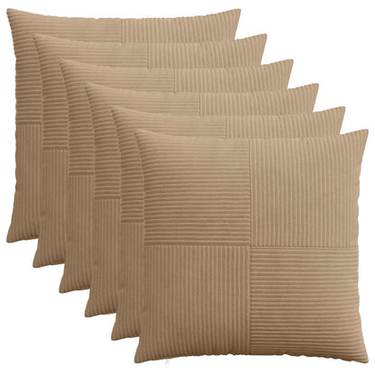 vidaXL Cushion Cover 6 pcs ALMELO Brown 60 x 60 cm Corduroy 2