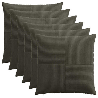 Cushion Cover ALMELO 80 x 80 cm Corduroy 6 pcs Anthracite