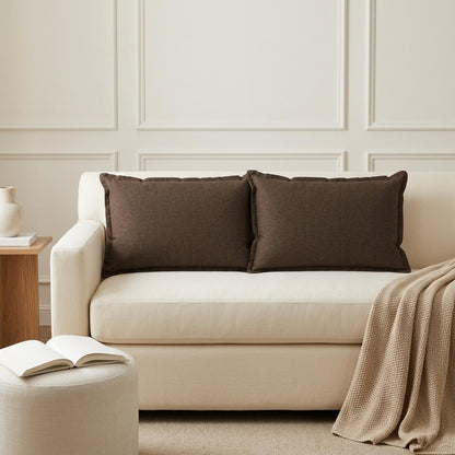 Throw Pillow HOUTEN 40 x 60 cm Faux Linen 6 pcs Brown