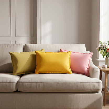 Throw Pillow HOUTEN 40 x 60 cm Faux Linen 6 pcs Light green