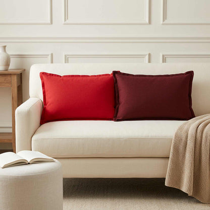 Throw Pillow HOUTEN 40 x 60 cm Faux Linen 6 pcs Red