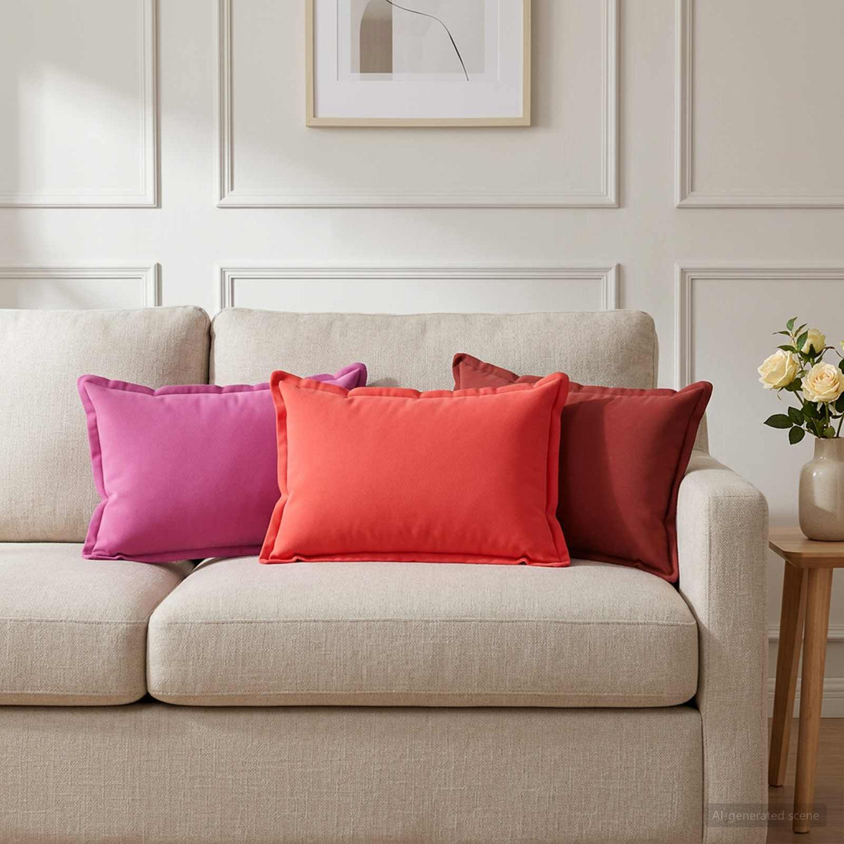 Throw Pillow HOUTEN 30 x 50 cm Polyester 6 pcs Wine red