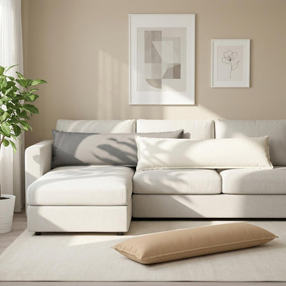 Throw Pillow HOUTEN 40 x 145 cm Faux Linen 2 pcs Cloud grey