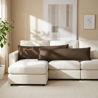 Throw Pillow HOUTEN 40 x 145 cm Faux Linen 2 pcs Brown