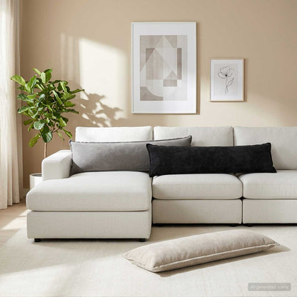 vidaXL Throw Pillow HOUTEN Light Grey 40 x 145 cm Chenille Fabric 1