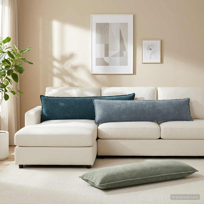 vidaXL Throw Pillow 2 pcs HOUTEN Green 40 x 145 cm Chenille Fabric 1