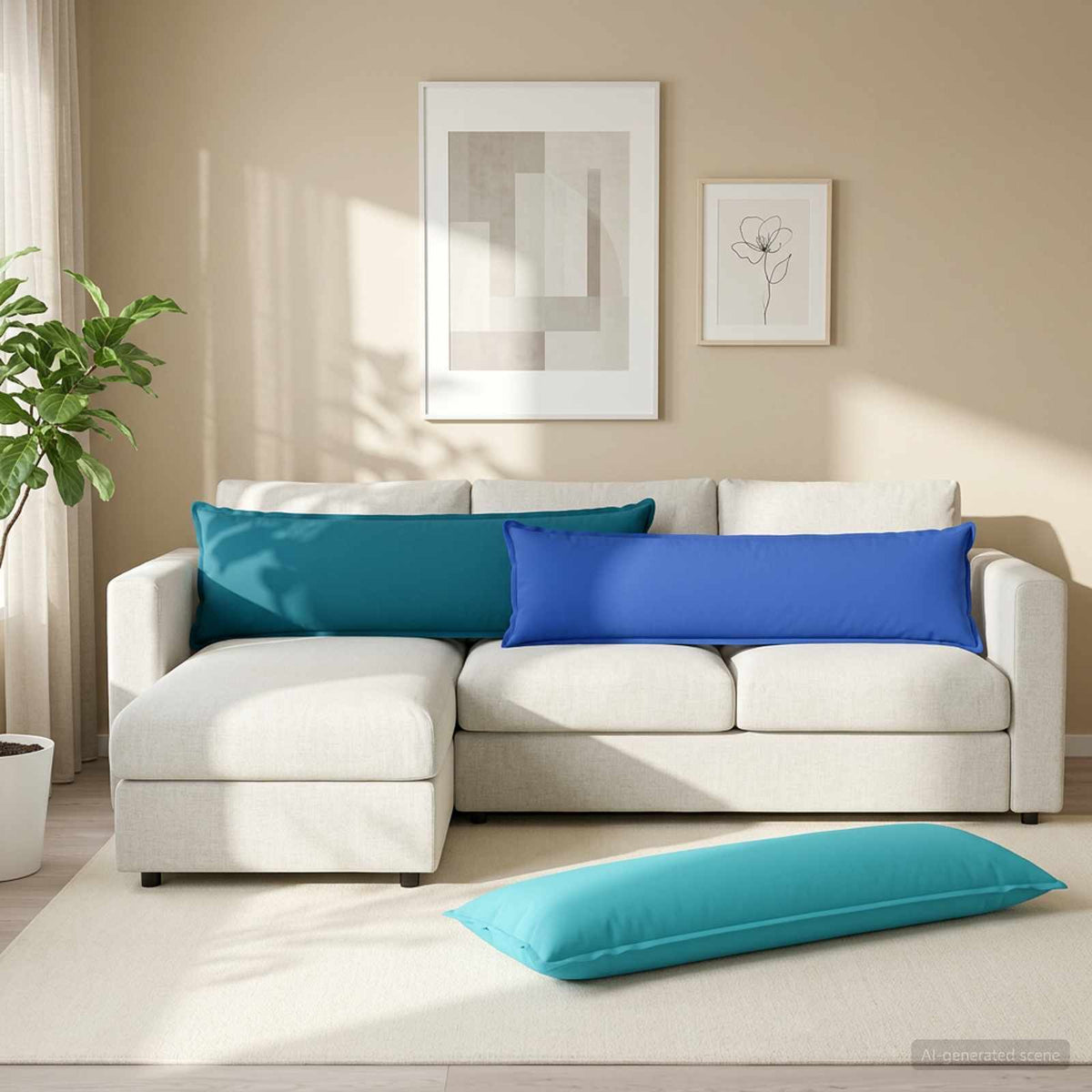 Throw Pillow HOUTEN 40 x 145 cm Polyester 2 pcs Light blue