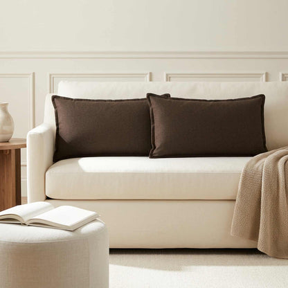 Throw Pillow HOUTEN 40 x 80 cm Faux Linen 6 pcs Brown