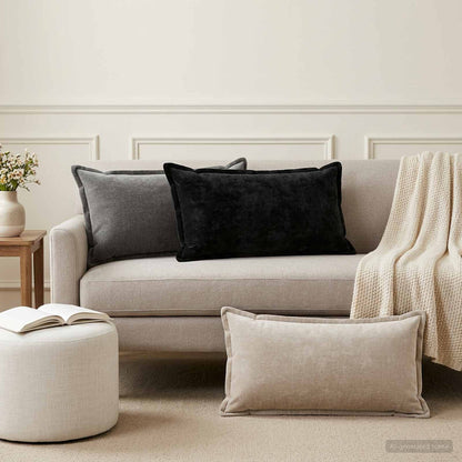 vidaXL Cushion with Pillow HOUTEN 12 pcs Dark Grey Chenille Fabric 1