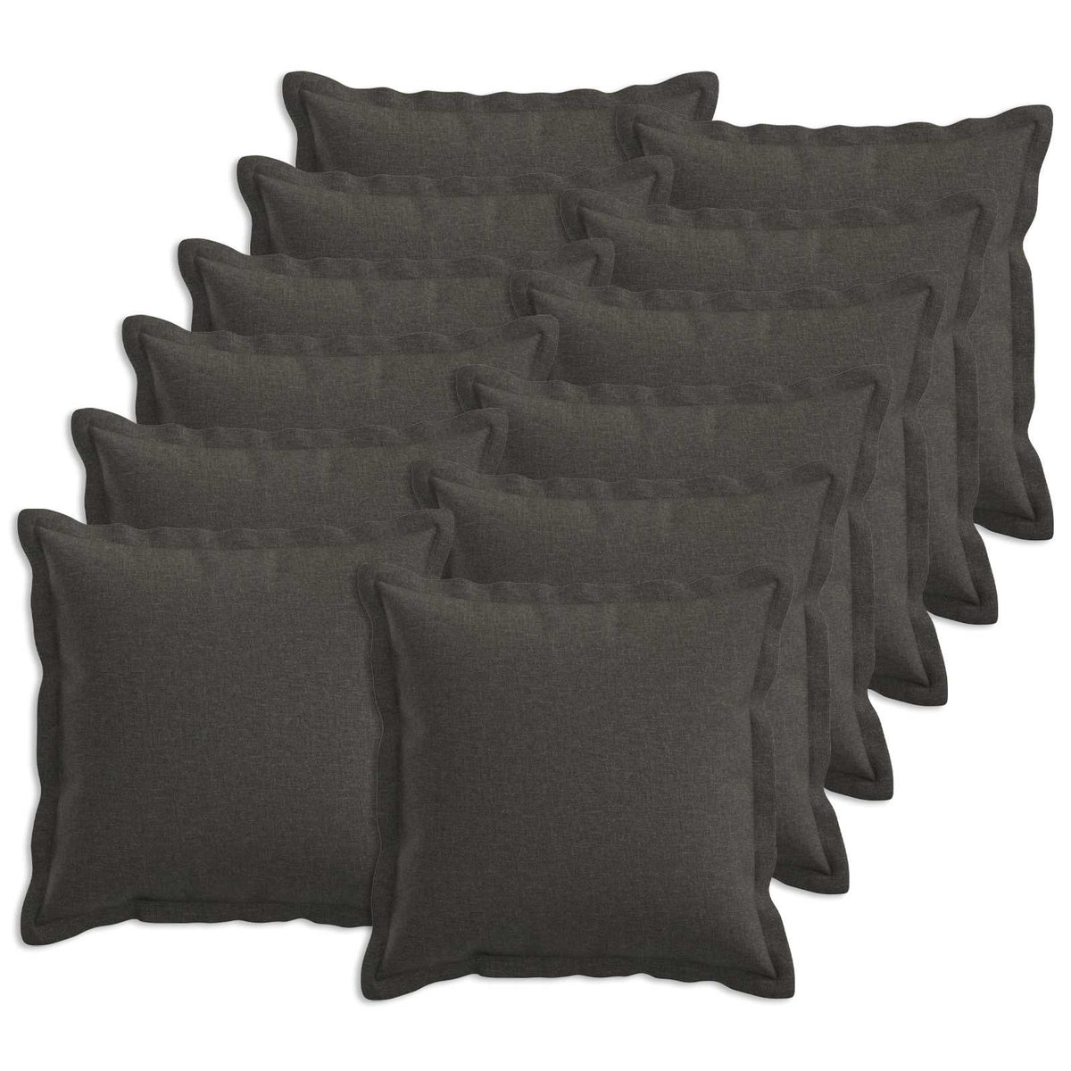 Cushion Cover HOUTEN 45 x 45 cm Faux Linen 12 pcs Dark grey