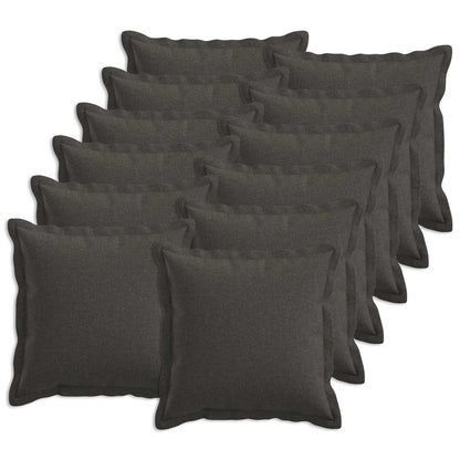 Cushion Cover HOUTEN 45 x 45 cm Faux Linen 12 pcs Dark grey