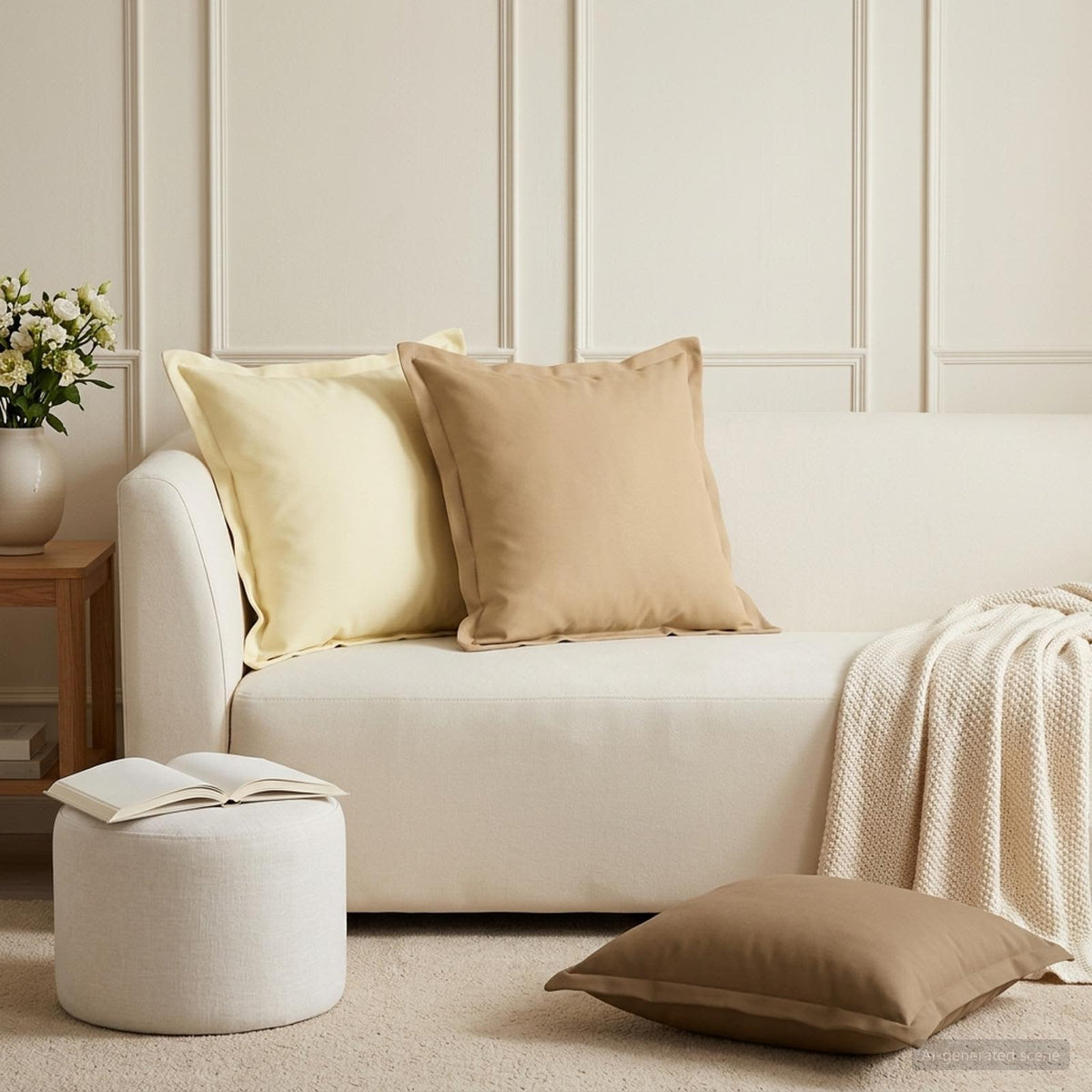 Throw Pillow HOUTEN 45 x 45 cm Polyester 6 pcs Beige